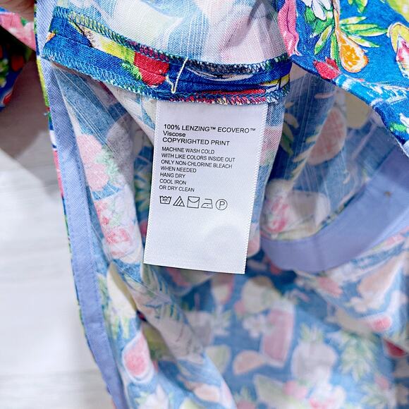 Tommy Bahama Veracruz Cay Happy Hour Shirt Blue Floral Cocktail Mens Large - Picture 7 of 10